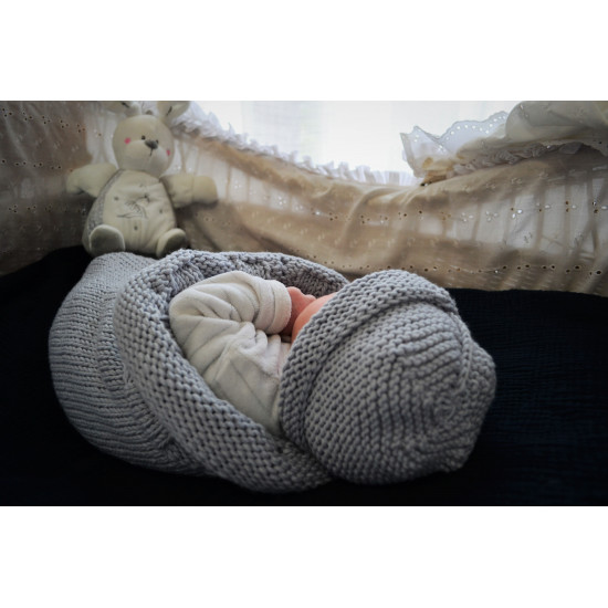 Verstelbare muts 0-6 maanden: perfect voor baby's, zachte merinowol