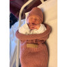 Bonnet évolutif 0-6 mois : parfait pour bébé, laine mérinos douce