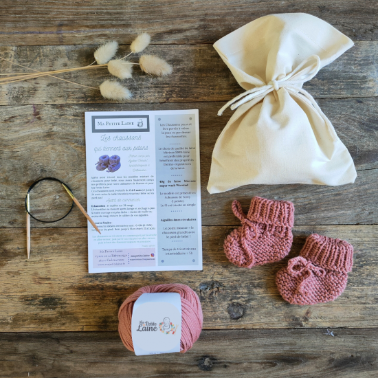 Kit à tricoter : les Chaussons qui tiennent aux petons Kit à tricoter : les Chaussons qui tiennent aux petons