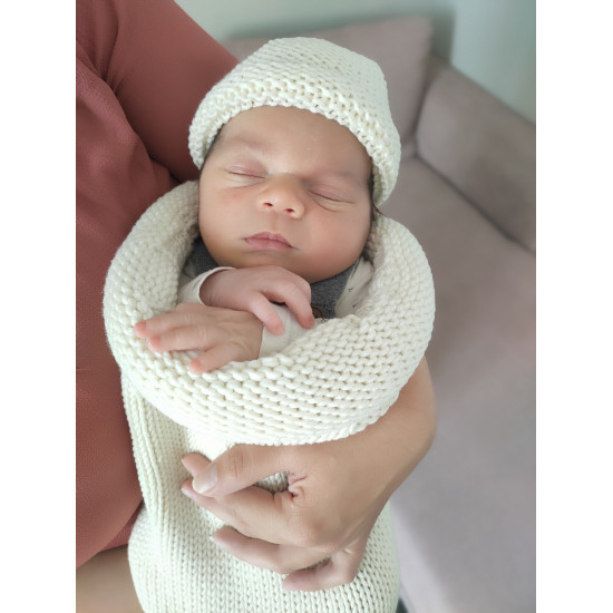 Bonnet évolutif 0-6 mois : parfait pour bébé, laine mérinos douce